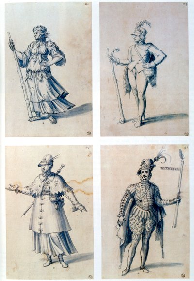 Figurinos para personagens alegóricos, século XVI de Giuseppe Arcimboldi