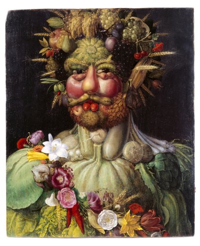 Etiqueta Vertumnus QS:Lsv, «Retrato, alegoria» de Giuseppe Arcimboldo