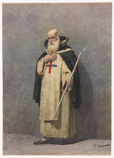 Um Sacerdote Idoso de Pé de Giuseppe Aureli