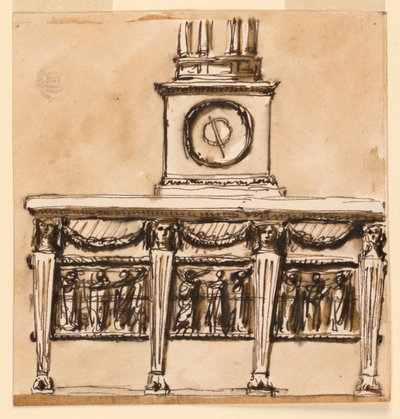 Mesa de console com relógio de Giuseppe Barberi