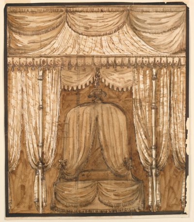 Desenho, Elevação de uma alcova de cama, ca. 1790 de Giuseppe Barberi