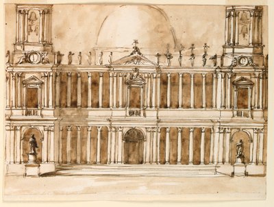 Elevação de uma igreja de Giuseppe Barberi