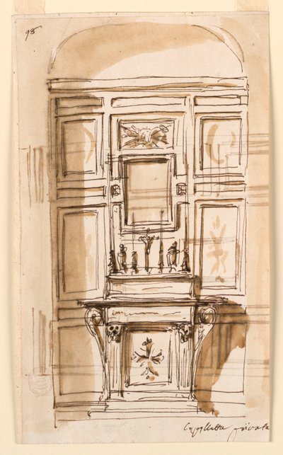 Elevação de um altar em uma capela privada de Giuseppe Barberi