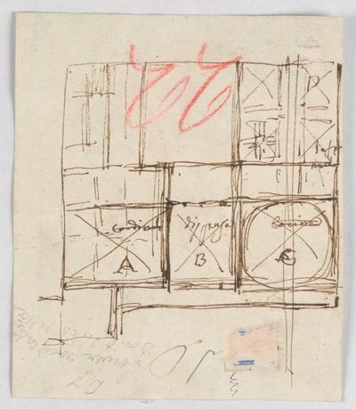 Plano para o hospital de St. Trinità dei Pellegrini, Roma, Itália de Giuseppe Barberi