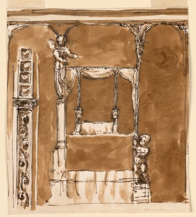 Projeto para a Decoração de uma Alcova de Cama de Giuseppe Barberi