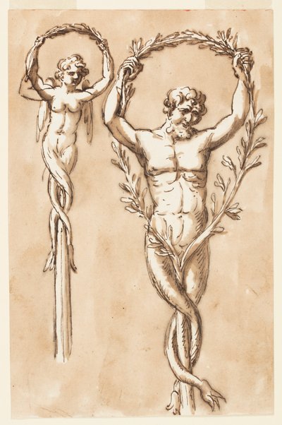 Duas figuras como cristas de pólos de Giuseppe Barberi