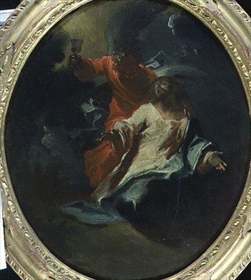 Cristo no Monte das Oliveiras, c.1730 (azeite sobre tela) de Giuseppe Bazzani