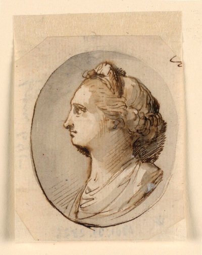 Retrato de busto de uma mulher clássica de Giuseppe Bernardino Bison