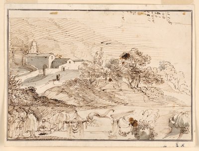 Folha com esboços de Giuseppe Bernardino Bison