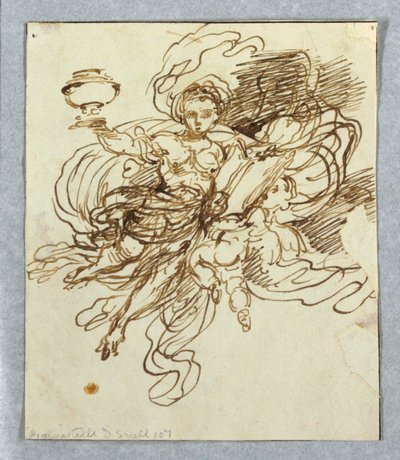 Esboço para uma pintura de parede de Giuseppe Bernardino Bison