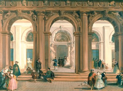 A entrada para a Biblioteca Marciana, a Piazzetta, Veneza de Giuseppe Bernardino Bison
