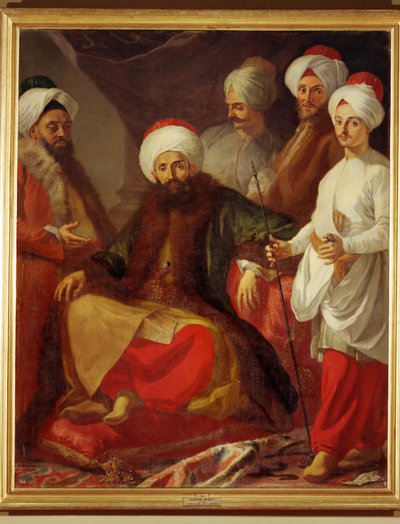 A Embaixada da Turquia na Corte de Nápoles (pintura sobre tela) de Giuseppe Bonito