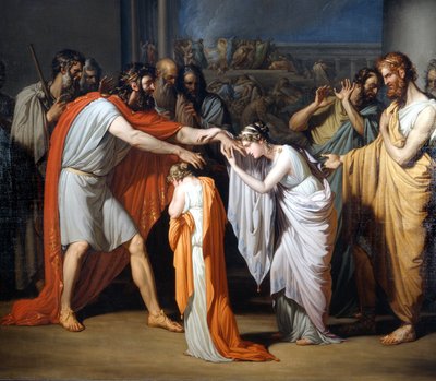 Édipo cego encontra suas filhas Pintura de Giuseppe Bossi (1777-1815), Villa Comunale di Trezzo Sull