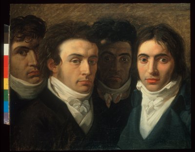 Autorretrato com Felice Bellotti, Gaetano Cattaneo e Carlo Porta de Giuseppe Bossi