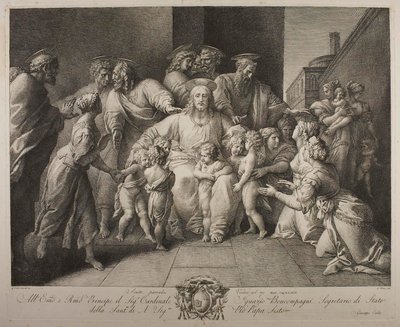 Cristo abençoando as crianças de Giuseppe Cades