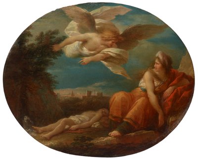 Agar e o Anjo no deserto de Berseba de Giuseppe Cades