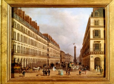 La rue Castiglione em Paris em 1829 (pintura) de Giuseppe Canella