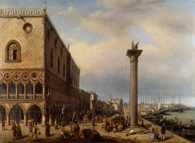 Riva degli Schiavoni (passadeira) em Veneza, de Giuseppe Cannella (1788-1847) de Giuseppe Canella