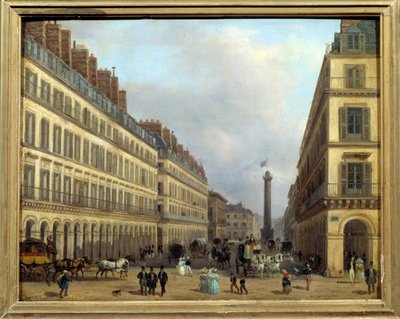 Rue Castiglione, em Paris, em 1829. Pintura de Giuseppe Canella (1788-1847) de Giuseppe Canella
