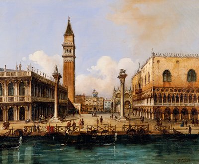 Praça de São Marcos em Veneza (óleo sobre tela) de Giuseppe Canella