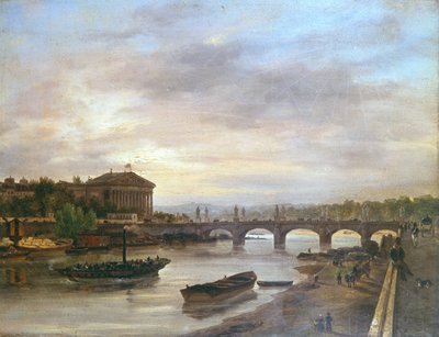 O barco de St. Cloud antes do Concorde em 1826 de Giuseppe Canella