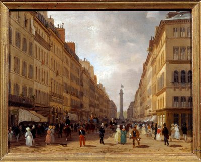 Vista da rue de la Paix em Paris pintura de Giuseppe Canella (1788-1847) 1830 Sol. 0,31x0,16 m Paris, Musee Carnavalet - Vista da Rue de la Paix em Paris. Pintura de Giuseppe Canella (1788-1847) de Giuseppe Canella