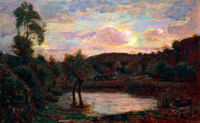 Pôr do sol em Engadina, de Giuseppe Carozzi (1864-1938) de Giuseppe Carozzi