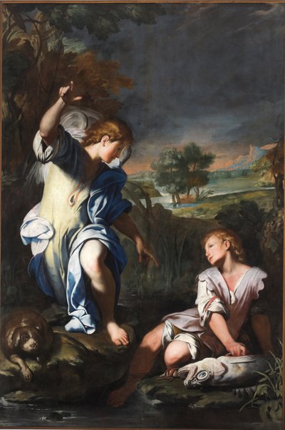 Tobias e o Anjo (óleo sobre tela) de Giuseppe Castiglione