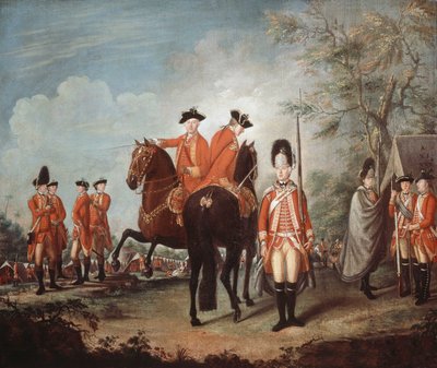 Dois Cavalos do Regimento, 25º Regimento de Pé, Menorca, c.1769 (óleo sobre tela) de Giuseppe Chiesa
