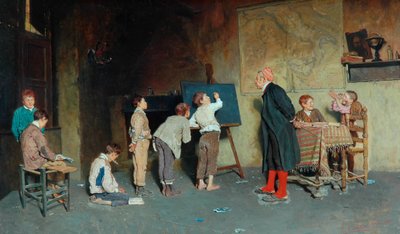 Uma escola da vila italiana, 1888 de Giuseppe Costantini