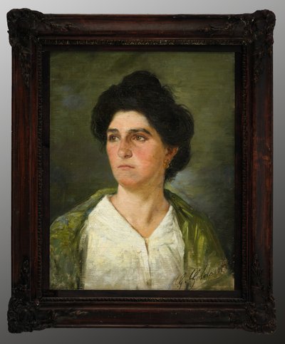 Retrato de uma jovem mulher nobre (pintura a óleo sobre tela) de Giuseppe Goldoni