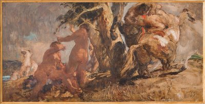 Os banhistas e um centauro (óleo sobre madeira compensada) de Giuseppe Graziosi