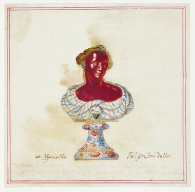 Esboço do busto antigo com jóias da coleção Medici, Florença de Giuseppe Grisoni