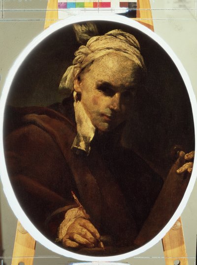 "Auto-retrato" (Auto-retrato) Pintura de Giuseppe Maria Crespi (1665-1747) por volta de 1700 Museu Pushkin, Moscou de Giuseppe Maria Crespi