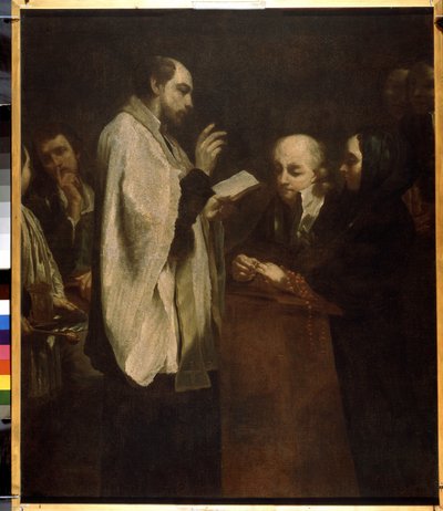 ""O casamento"" (O casamento) Pintura de Giuseppe Maria Crespi (1665-1747) por volta de 1710 Museu Hermitage, São Petersburgo (São Petersburgo) de Giuseppe Maria Crespi