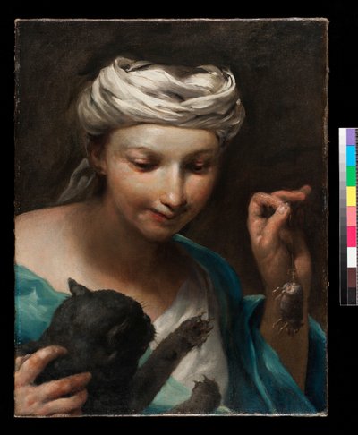 Menina com um gato, antes de 1747 de Giuseppe Maria Crespi