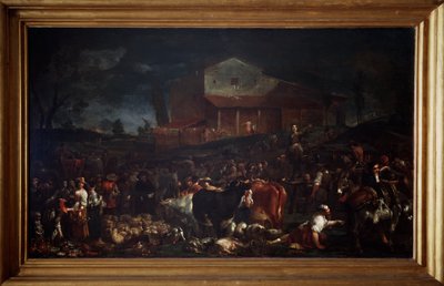 A feira de Poggio a Caiano na Toscana, Itália de Giuseppe Maria Crespi