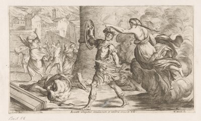 Geest van Creüsa verhitt aan Aeneas Enéias é abordado pela estátua e sombra do oco (título no objeto) Omzwervingen van Aeneas (título da série) L