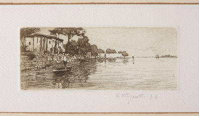 O Barqueiro (gravura em papel branco) de Giuseppe Miti Zanetti