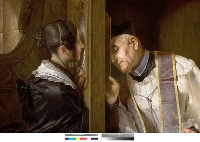 A Confissão, 1838 de Giuseppe Molteni