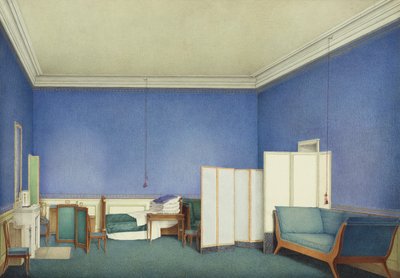 Quarto do General Conde Adam Albert von Neipperg, segundo marido de Maria Luísa de Parma, aquarela de Giuseppe Naudin (1792-1872) de Giuseppe Naudin