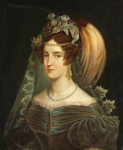 Retrato de Maria Cristina de Saboia 1812-1836, Rainha das Duas Sicílias, 1830. de Giuseppe Navarra