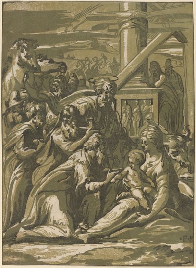 A adoração dos magos de Giuseppe Nicolo Vicentino, after Parmigianino