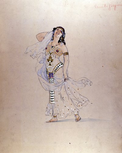 Fato "Richard Strauss" Salomè" de Giuseppe Palanti (1881-1946) para o teatro La Scala em Milão em 1912. de Giuseppe Palanti