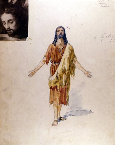 Richard Strauss: traje "Salome" de Giuseppe Palanti (1881-1946) para o papel de Jokanaan no teatro La Scala em Milão em 1912 de Giuseppe Palanti