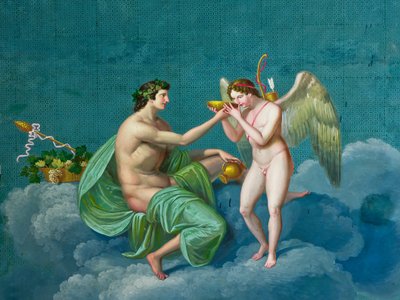 Bacchus e Cupido, c.1830 (fresco) de Giuseppe Patania