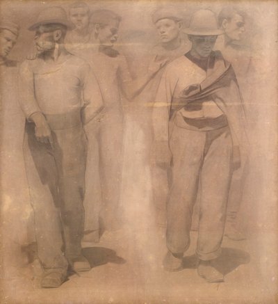 Desenho animado para o Quarto Estado de Giuseppe Pellizza da Volpedo