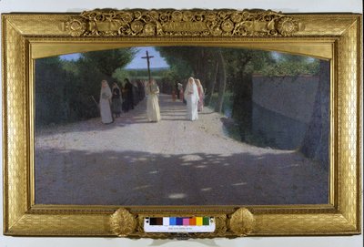 A procissão. Pintura de Giovanni Pellizza da Volpedo (1868-1907) de Giuseppe Pellizza da Volpedo