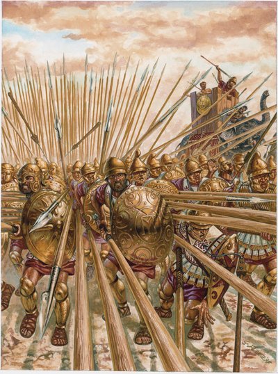 Grécia Antiga: a falange epirotica de Pirro I (378-272 a.C.) - Grécia Antiga: falange de Pirro de Épiro - Ilustração de Giuseppe Rava de Giuseppe Rava