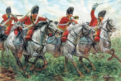 Primeiro Império: A carga dos Royal Scots Greys, Regimento de Dragões Escoceses, um Waterloo de Giuseppe Rava